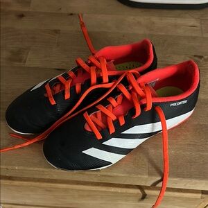 Adidas Predator Black Cleats with Red and White Accents